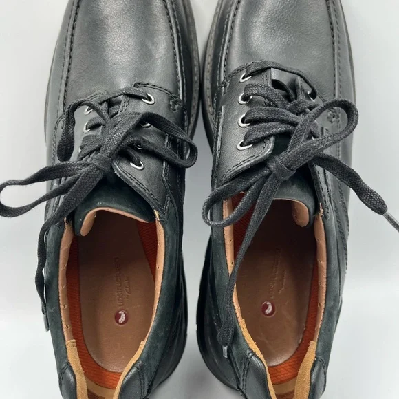 Men’s Clark’s Unstructured Black Leather Oxfords Size 11 - Picture 6 of 16